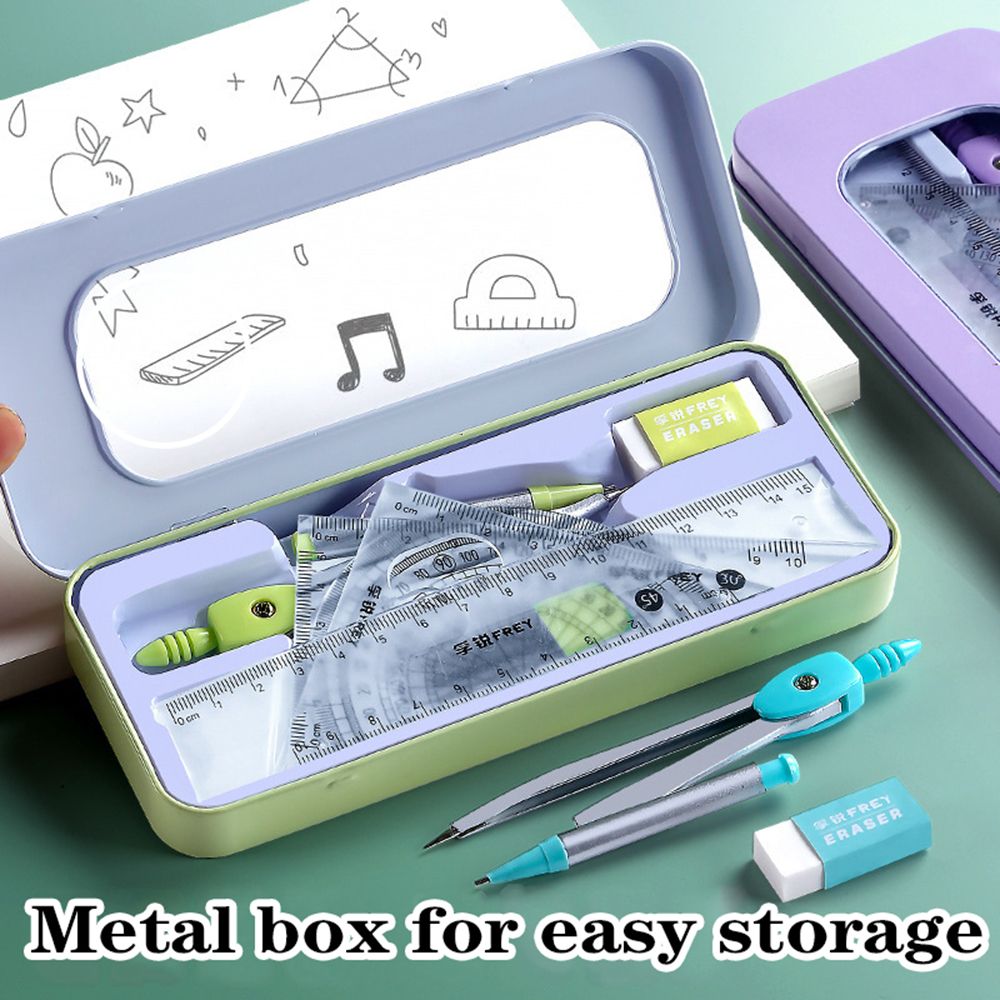 مجموعة منقلة هندسية للطلاب ، م - مراجعة Math Geometry Set With Compass وسعره