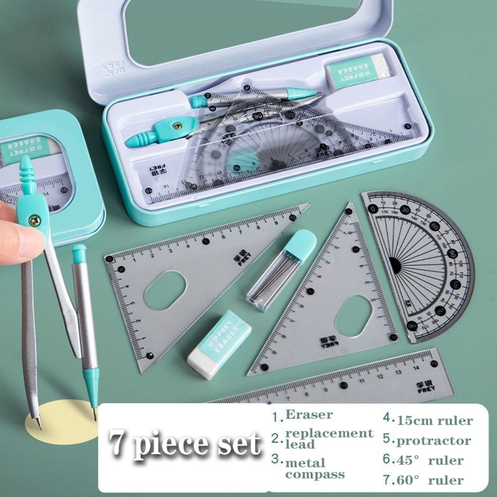 مجموعة منقلة هندسية للطلاب ، م - مراجعة Math Geometry Set With Compass وسعره